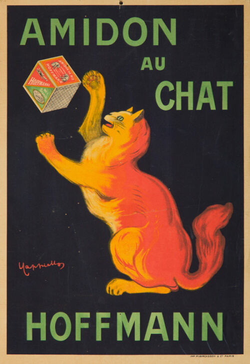 Lithographie publicitaire : Hoffmann / Amidon au Chat