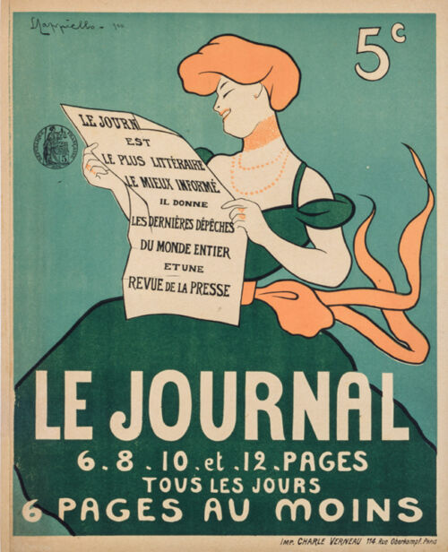 1900 - Une élégante lit son "Journal" - Leonetto Cappiello