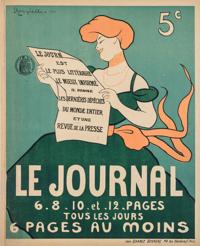 1900 - Une élégante lit son "Journal" - Leonetto Cappiello