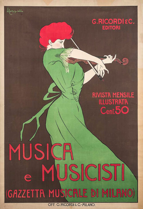 Lithographie publicitaire : Musica e Musicisti