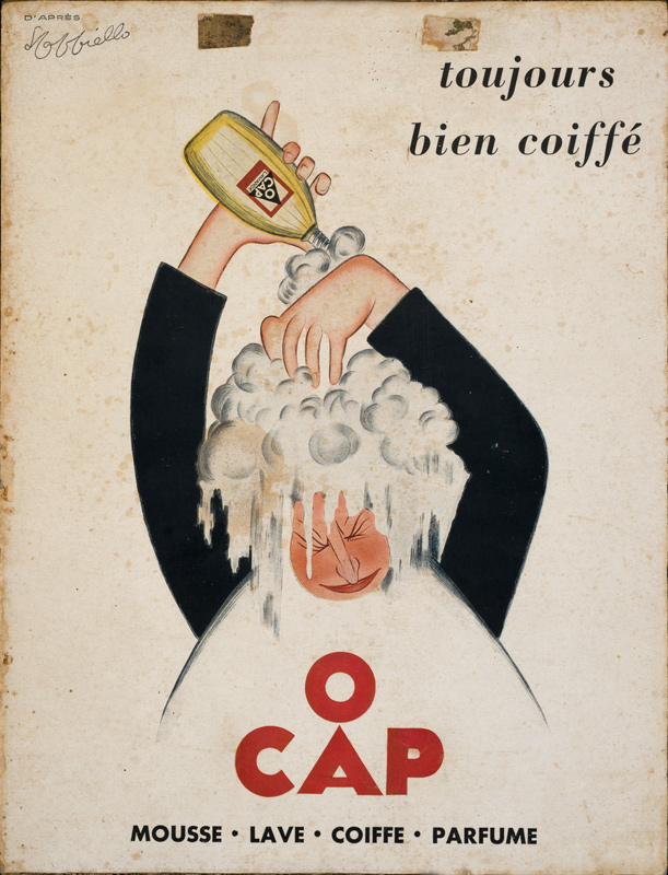 1930 - Un homme se lave les cheveux en fermant bien les yeux. - Leonetto Cappiello