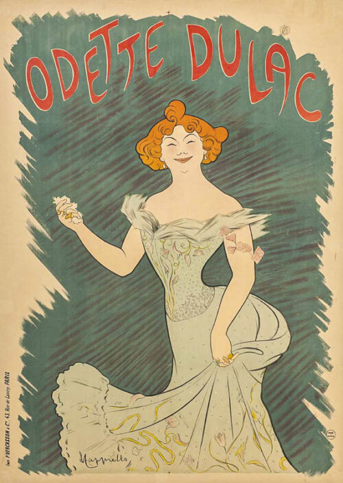 Lithographie publicitaire : Odette Dulac