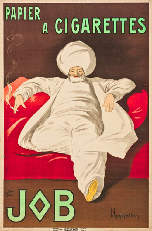 Lithographie publicitaire : Papier à Cigarettes JOB