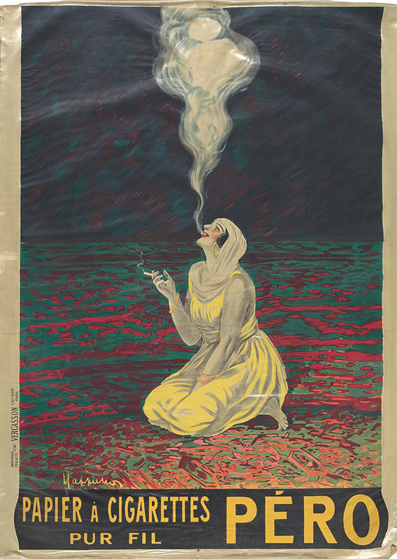 exhale la fumée de sa cigarette. - Leonetto Cappiello