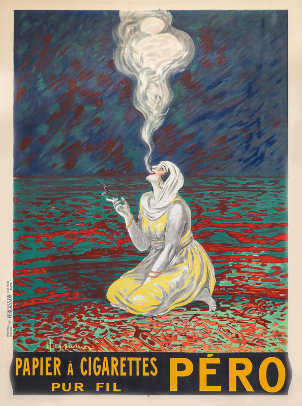 Lithographie publicitaire : Papier à Cigarettes Péro