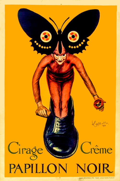 Lithographie publicitaire : Papillon Noir