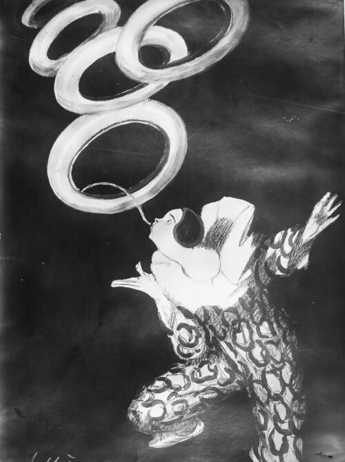 1924 - Le souffle d'un clown maintient un pneu en l'air.