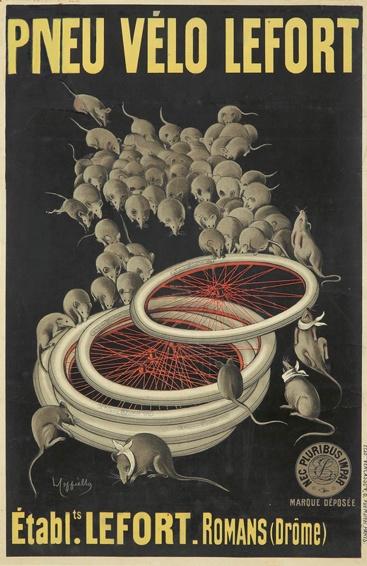 1909010Z1 et 1909010Z2 : 1911 - Une horde de rats essaie de dévorer des pneus