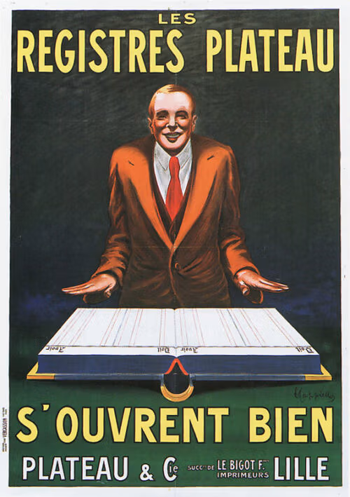 Lithographie publicitaire : Registres Plateau (Les)