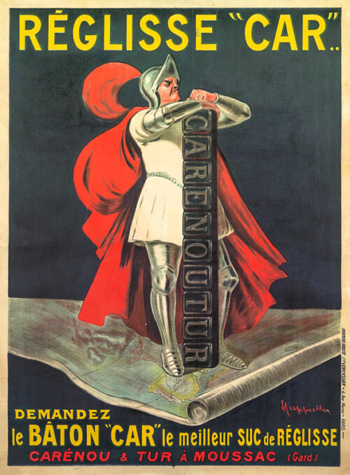 Lithographie publicitaire : Réglisse "Car"