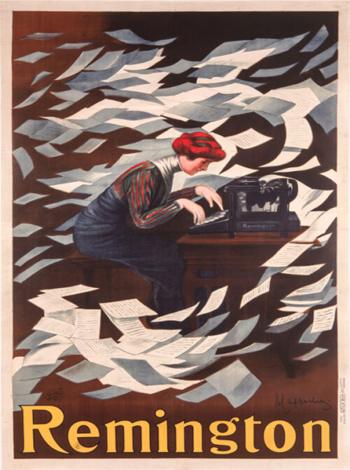 1910 ca. - Grâce à sa machine à écrire