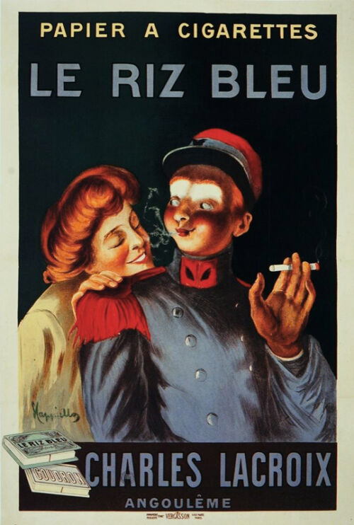 Lithographie publicitaire : Riz Bleu (Le)