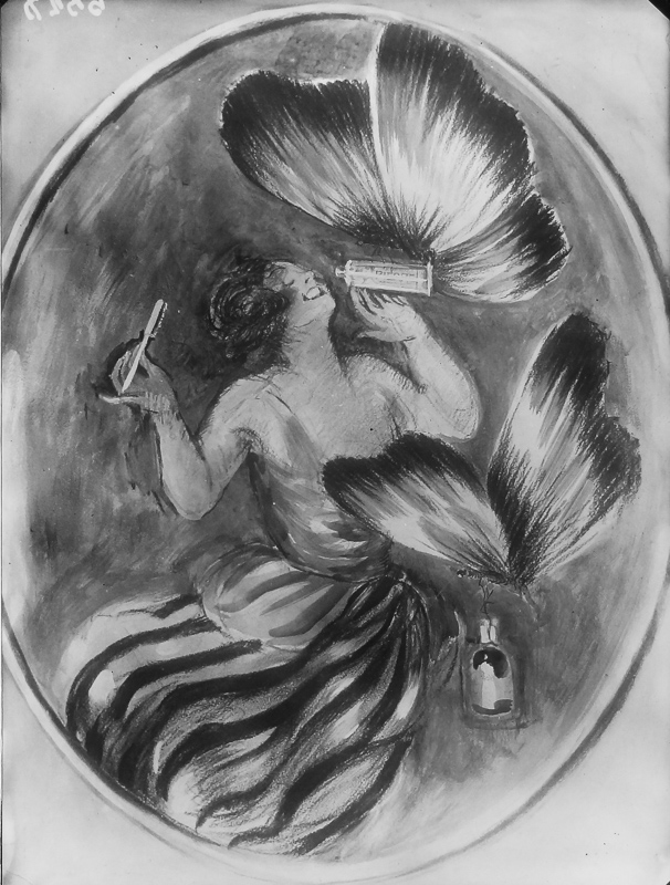 1925 - A young woman marvels at so many scents.