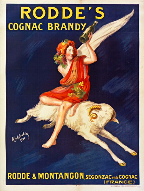 Advertising lithograph: Rodde's Cognac Brandy