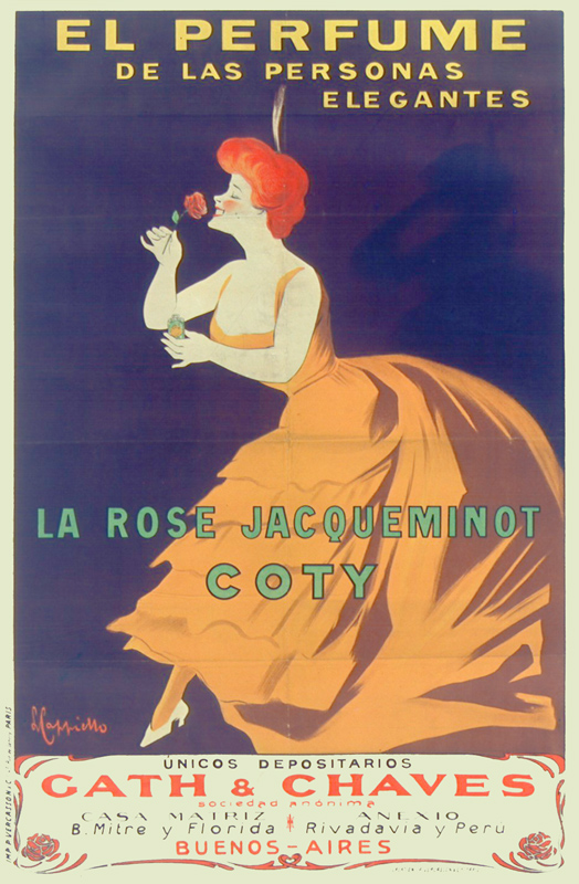 Lithographie publicitaire : Rose Jacqueminot (La) / Coty
