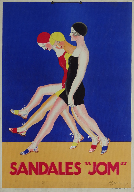 Advertising lithograph: Sandals "JOM"