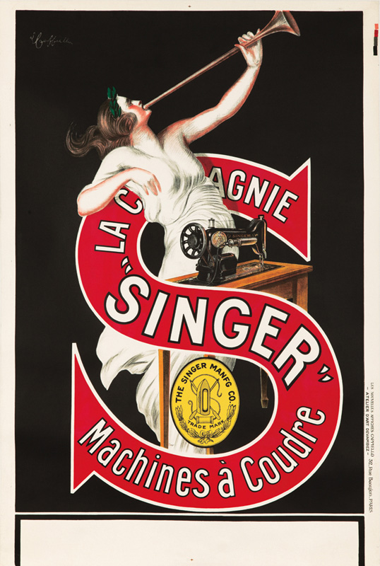 Lithographie publicitaire : Singer