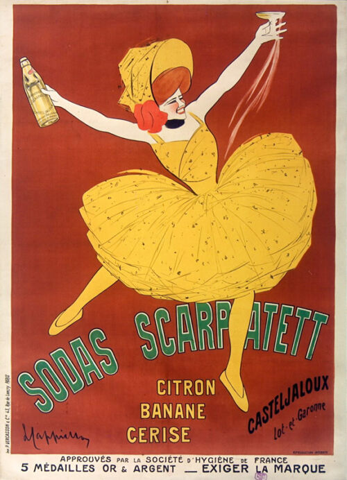 Lithographie publicitaire : Sodas Scarpatett