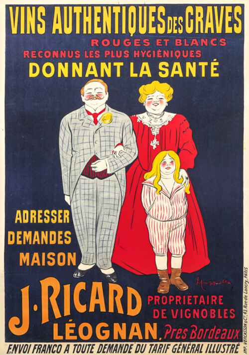 Lithographie publicitaire : Vins J. Ricard