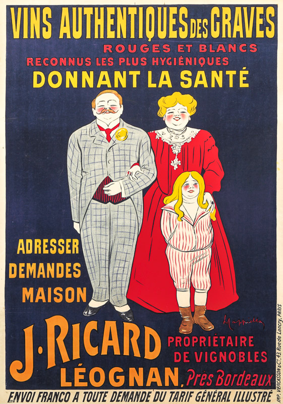 Lithographie publicitaire : Vins J. Ricard