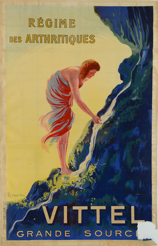 1912 - Une femme drapée recueille de l'eau qui s'écoule de la montagne. - Leonetto Cappiello