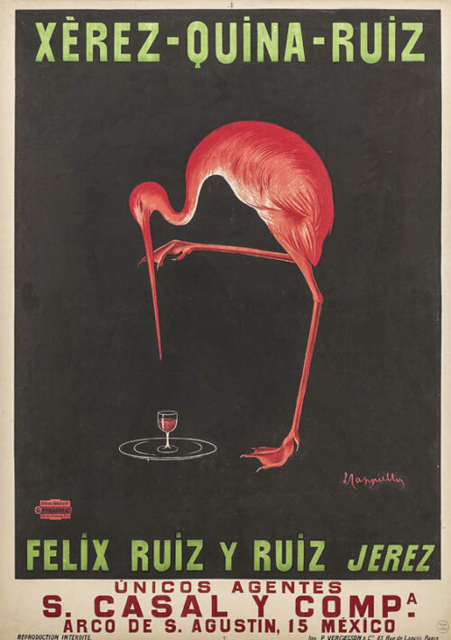 Lithographie publicitaire : Xérez-Quina-Ruiz