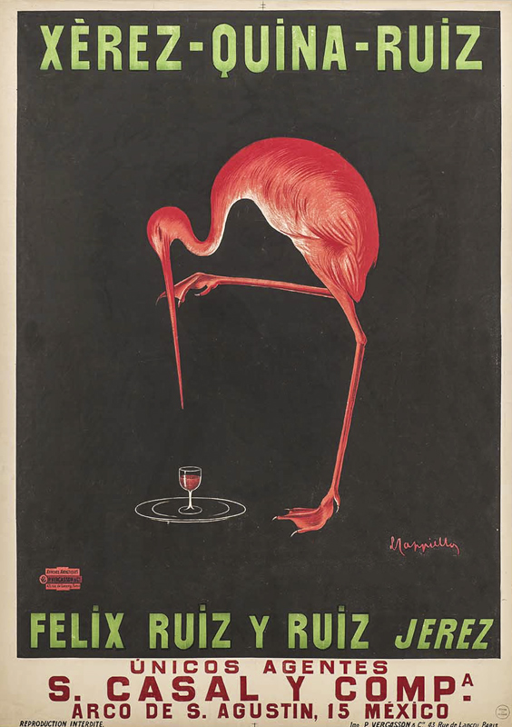 Lithographie publicitaire : Xérez-Quina-Ruiz