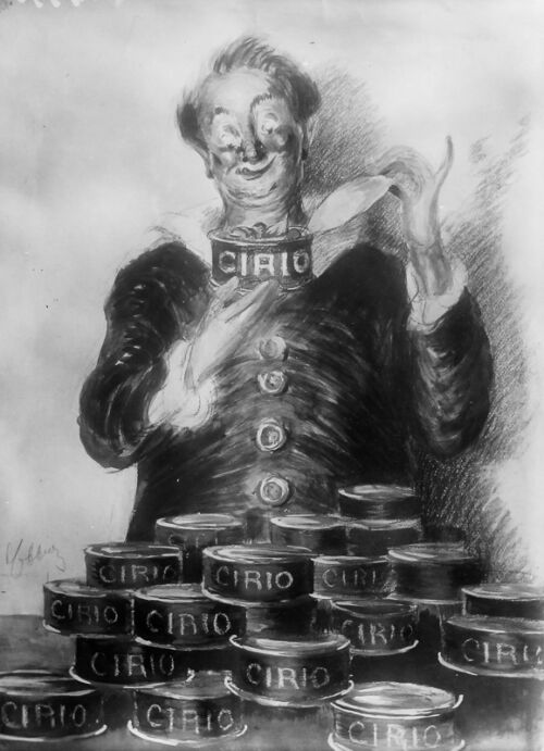 1923 - Un gourmand ouvre une boîte de conserve