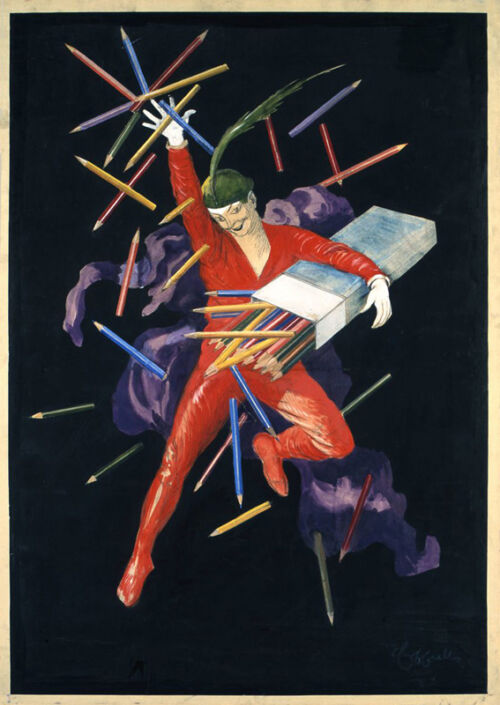 Maquette publicitaire : Crayons de couleur