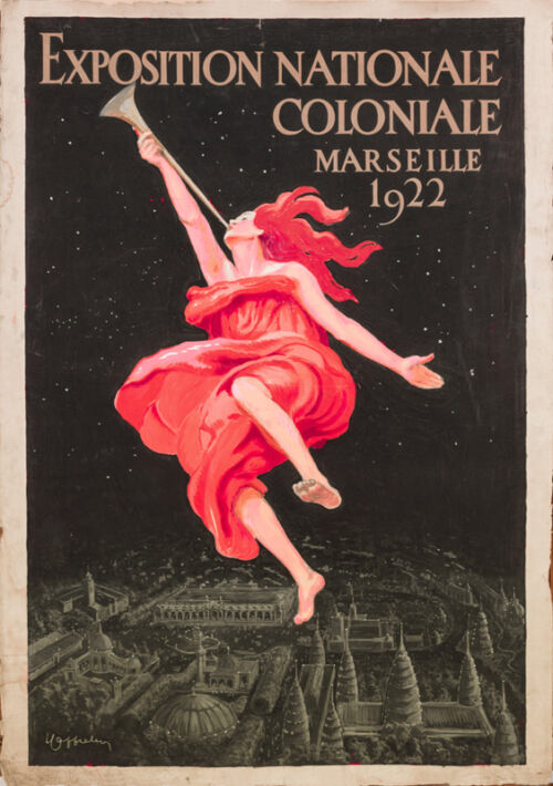Maquette publicitaire : Exposition Coloniale Marseille 1922