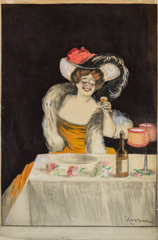 Maquette publicitaire : Femme au verre