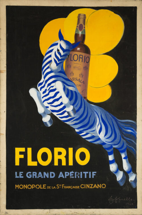 Maquette publicitaire : Florio (Zèbre bleu)