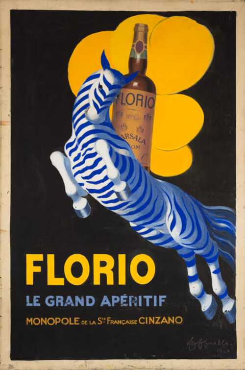 Maquette publicitaire : Florio (Zèbre bleu)