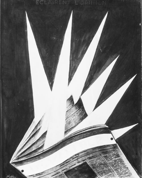 1934 - Des rayons lumineux jaillissent du journal "Le Lorrain".