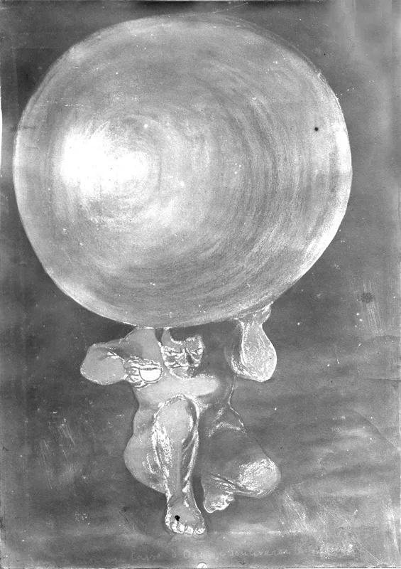 Advertising sketch photo: Atlas with a cup