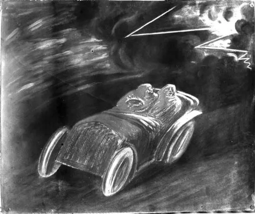 Advertising sketch photo: Automobile