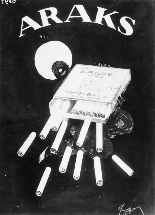 Photo d'esquisse publicitaire : Cigarettes Araks
