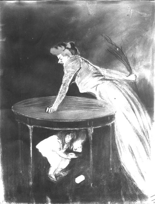 Photo d'esquisse publicitaire : Femme au fouet