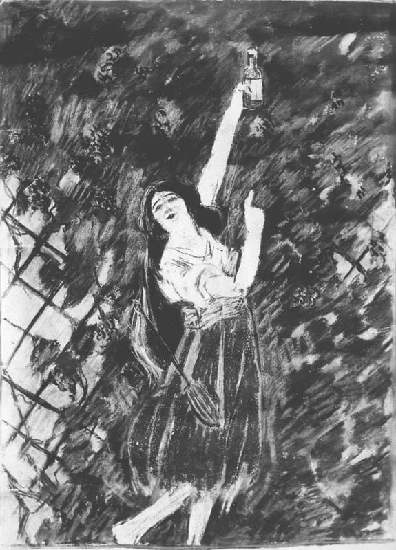 Photo d'esquisse publicitaire : Femme devant un treillis