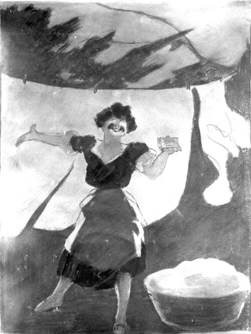 Photo d'esquisse publicitaire : Lessive