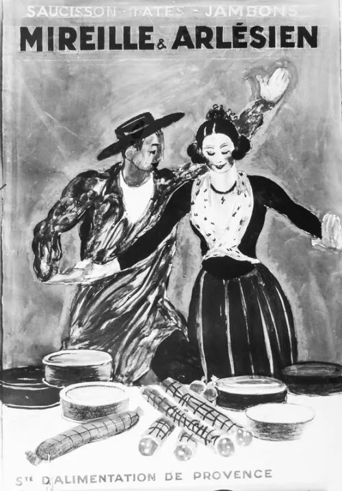 Photo d'esquisse publicitaire : Mireille & Arlésien