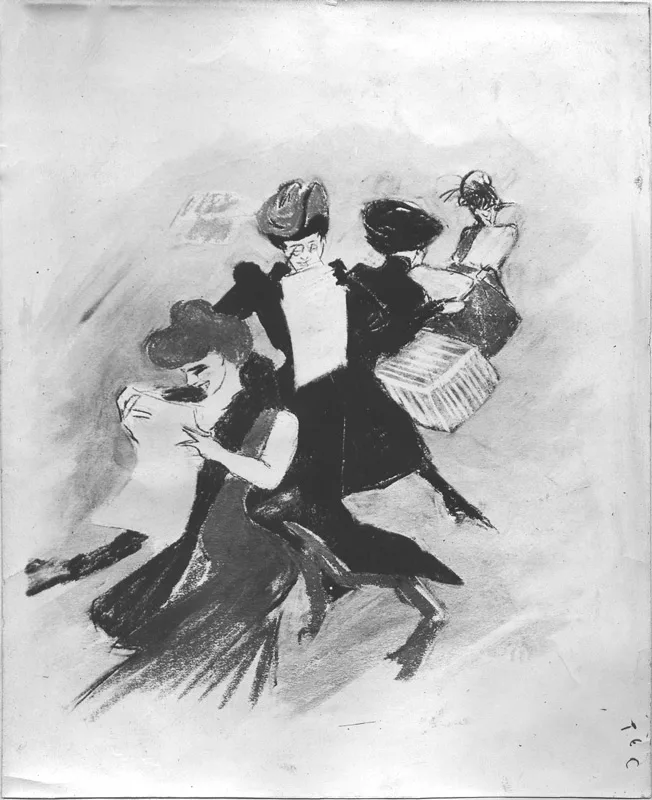 Advertising sketch photo: Women's press