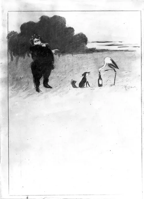 Advertising sketch photo: The Fox and the Stork