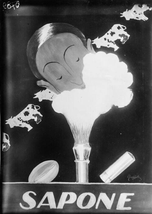 Photo d'esquisse publicitaire : Savon à barbe