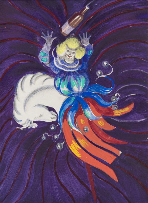 1925 - A puppet on a wooden horse throws an aperitif bottle. - Leonetto Cappiello