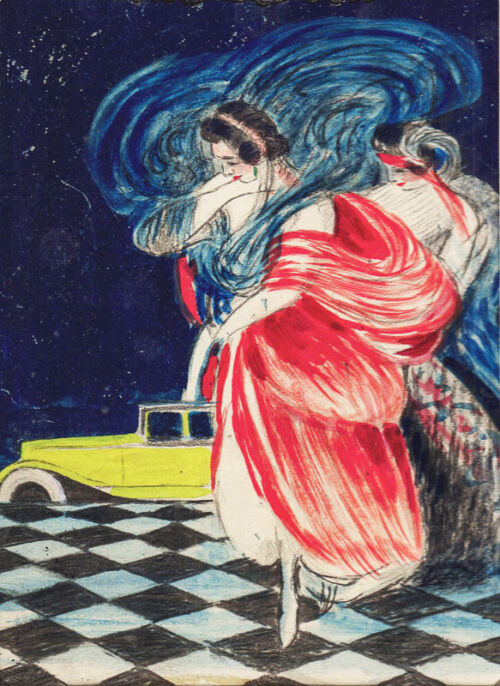 1923 - Deux élégantes sortent de cette belle voiture.