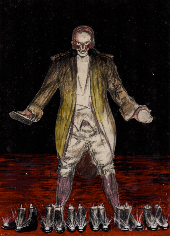 Advertising sketch photo: Shoe polish