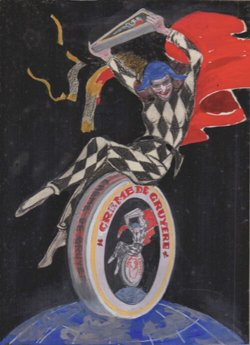 Photo peinte publicitaire : Crème de gruyère