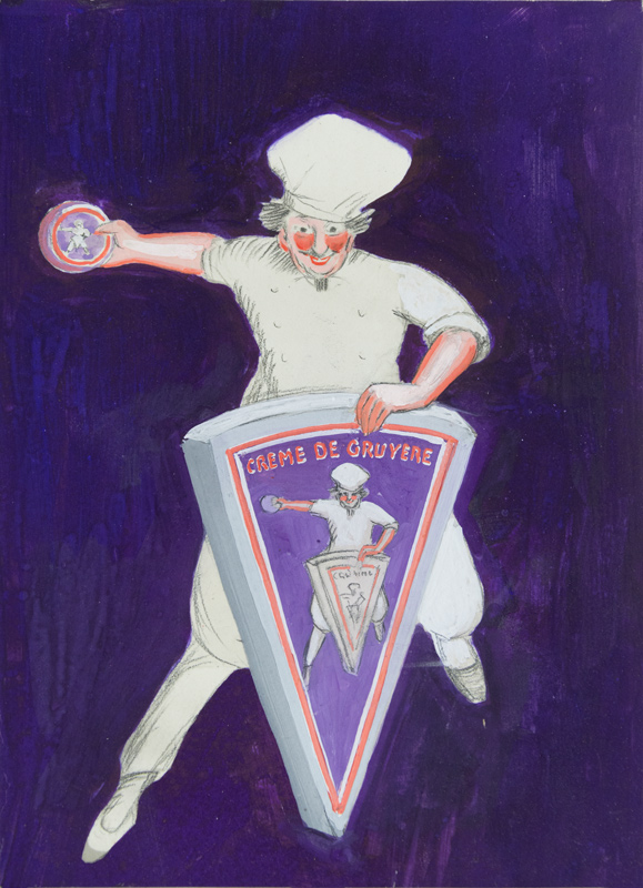 Photo peinte publicitaire : Crème de Gruyère