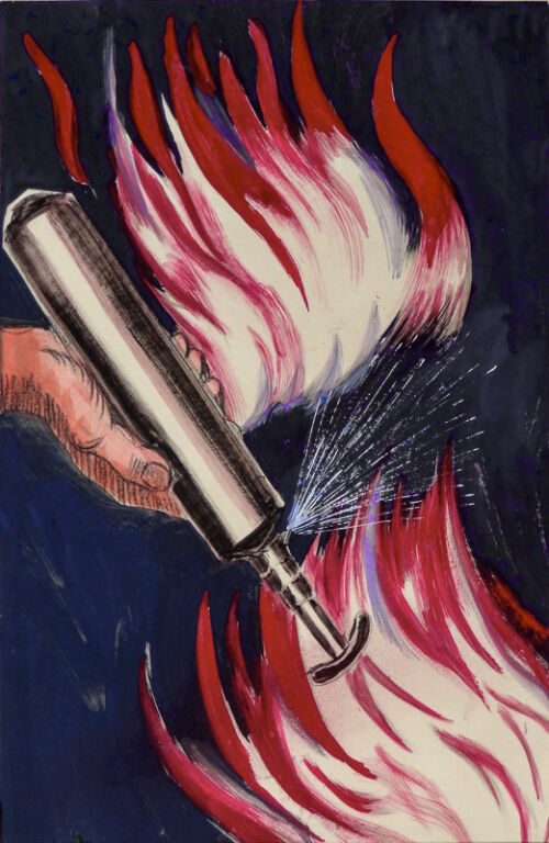 Photo peinte publicitaire : Extincteur